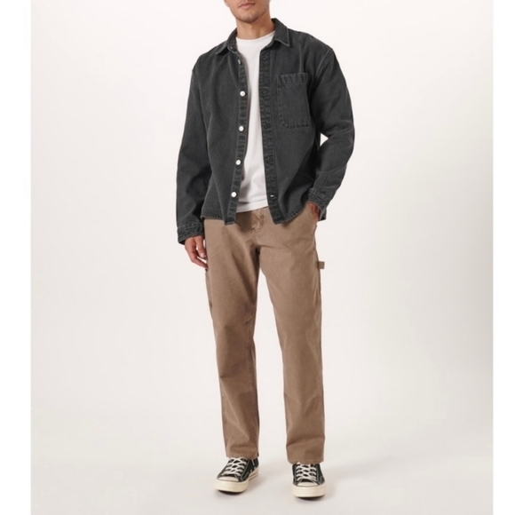 Abercrombie & Fitch Worker Carpenter Rigid Denim Loose Pants size 29×30 … - Picture 16 of 16